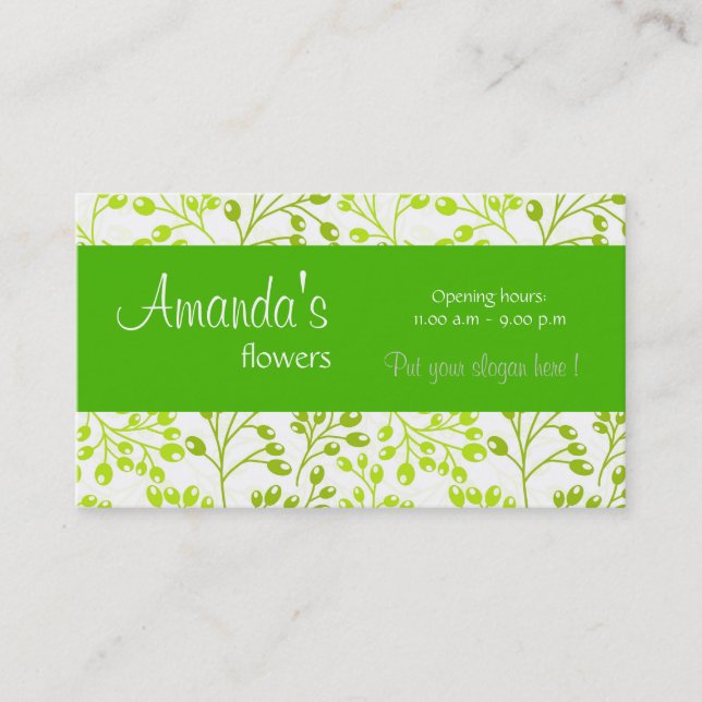 Tarjeta de presentación de frutas de otoño verde l (Anverso)