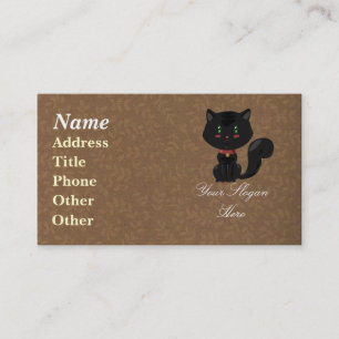 Tarjeta de presentación de gato negro