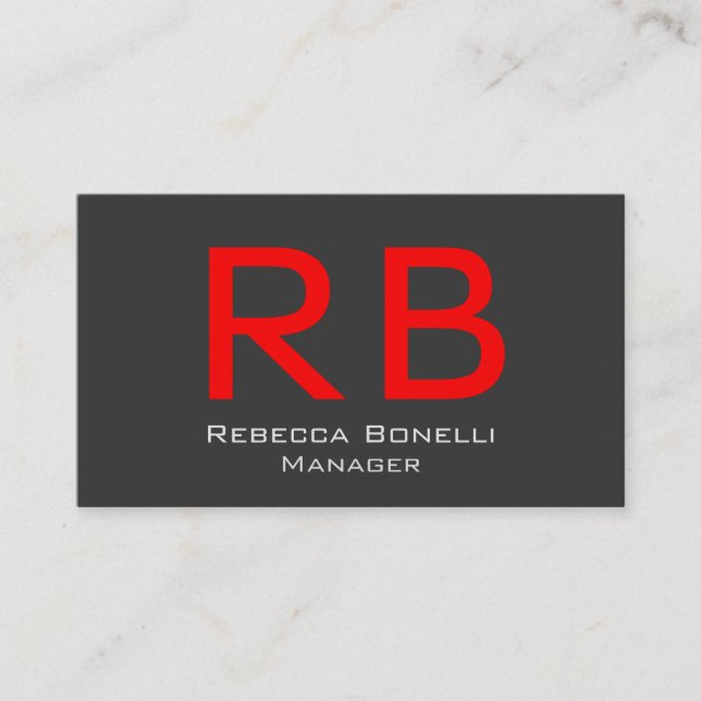 Tarjeta de presentación de gestión de monogramas R (Anverso)