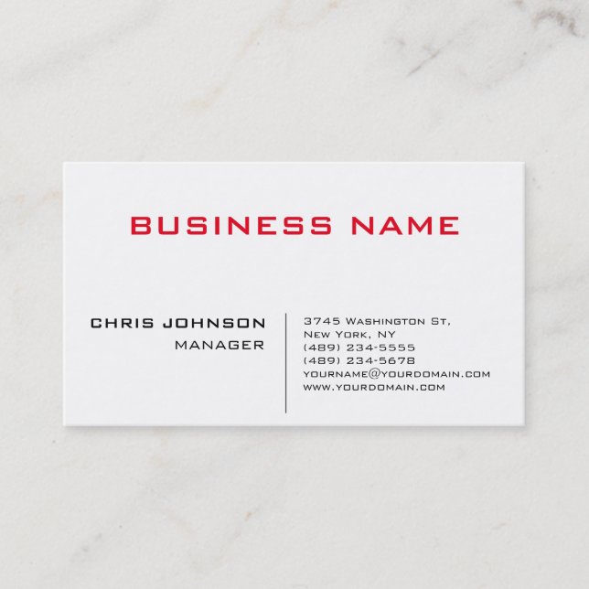 Tarjeta de presentación de Gestor de Moda Único de (Anverso)