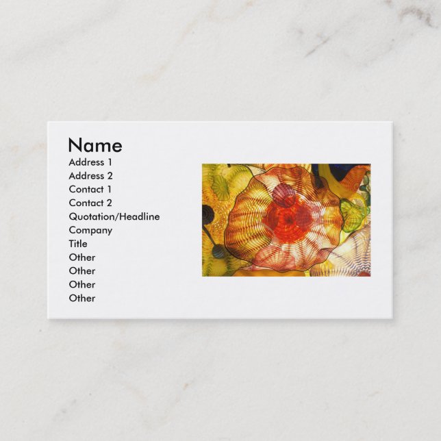 Tarjeta de presentación de Glass Art (Anverso)