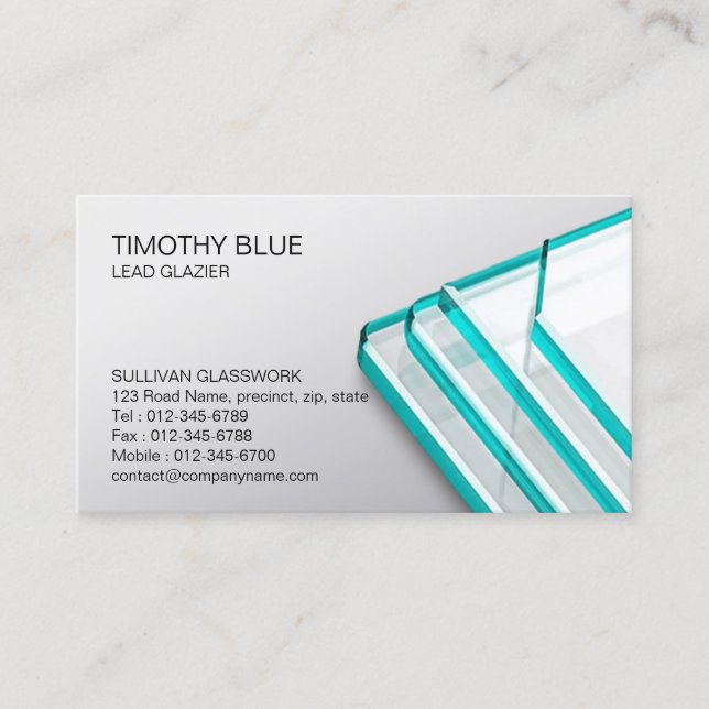 Tarjeta de presentación de Glass Glazier Work (Anverso)