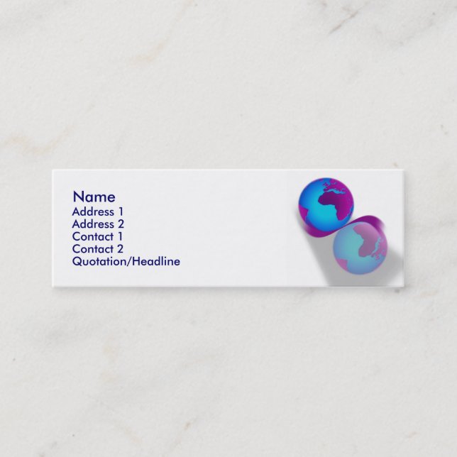 Tarjeta de presentación de Globe (Anverso)