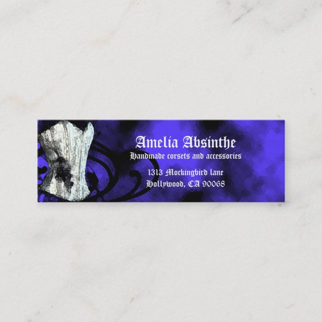Tarjeta de presentación de Gótico Blue Corset (Anverso)
