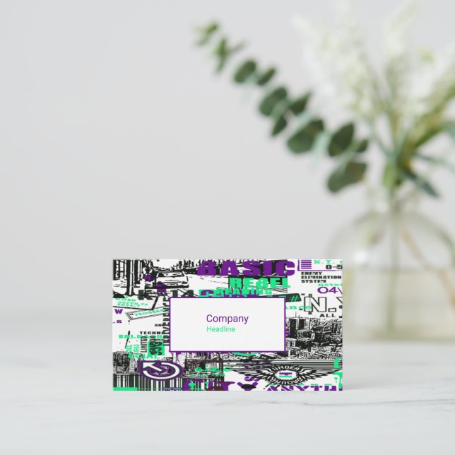 Tarjeta de presentación de graffiti urbano (Anverso de pie)