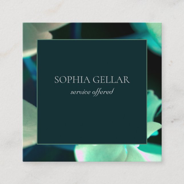 Tarjeta de presentación de Green Floral Profunda (Anverso)