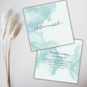 Tarjeta de presentación de Green Watercolor