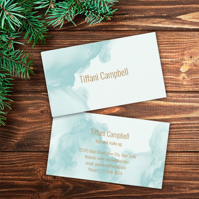 Tarjeta de presentación de Green Watercolor (Subido por el creador)
