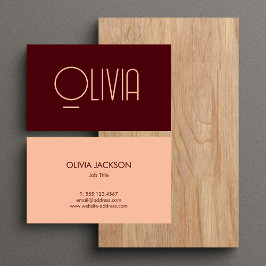 Tarjeta de presentación de guiones rosados y rojos