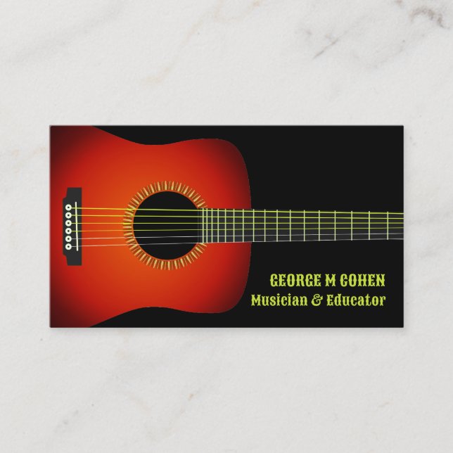Tarjeta de presentación de guitarra musical (Anverso)