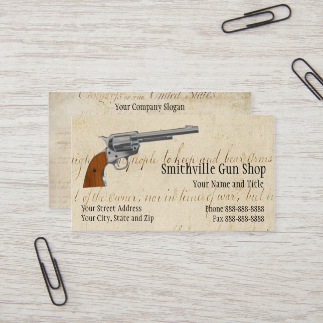 Tarjeta de presentación de Gun Shop (Anverso/Reverso In Situ)