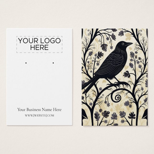 Tarjeta de presentación de Halloween Crow Raven Ea (Anverso y reverso)