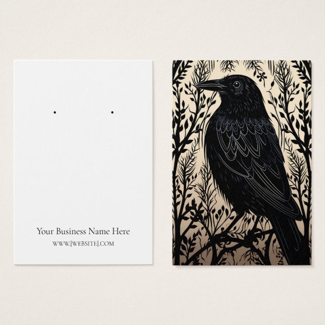 Tarjeta de presentación de Halloween Crow Raven Ea (Anverso y reverso)