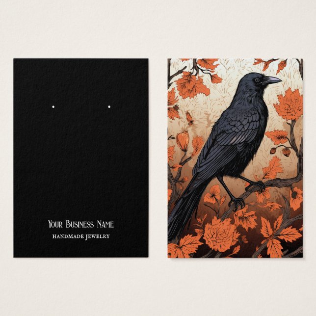 Tarjeta de presentación de Halloween Crow Raven Ea (Anverso y reverso)