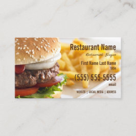 Tarjeta de presentación de hamburguesas