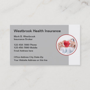 Tarjeta de presentación de Heart Emblem de Health