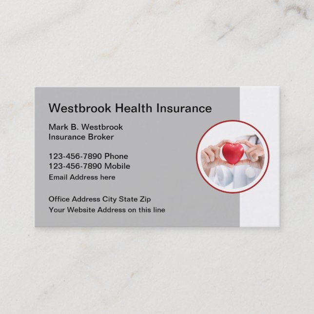 Tarjeta de presentación de Heart Emblem de Health  (Anverso)