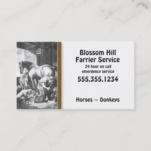 Tarjeta de presentación de heces de burro (Anverso)