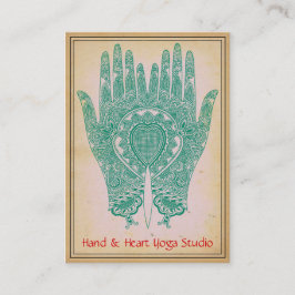 Tarjeta de presentación de Henna Hands Yoga Studio