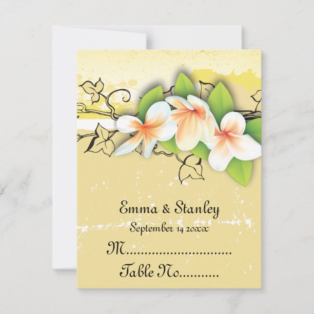 Tarjeta de presentación de hiedra de plumeria blan (Anverso)