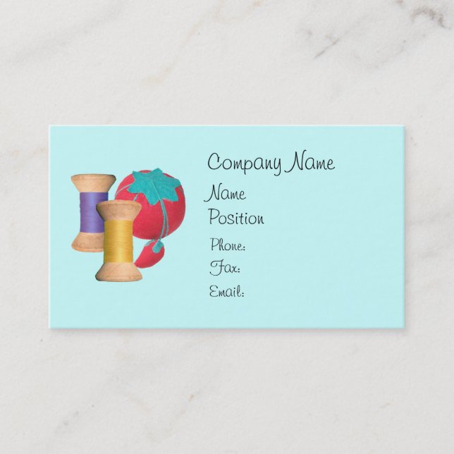 Tarjeta de presentación de hilo de hilo y de mentó (Anverso)