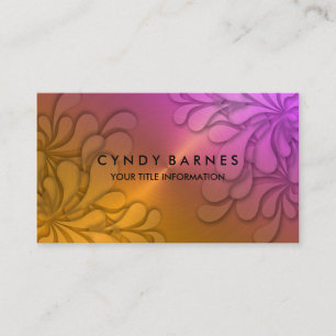 Tarjeta de presentación de hojas rosadas de Naranj