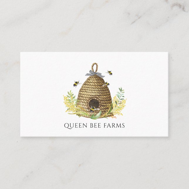 Tarjeta de presentación de Honey Bee Hive Apiary B (Anverso)