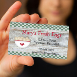 Tarjeta de presentación de huevos de país