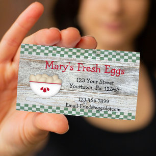 Tarjeta de presentación de huevos de país