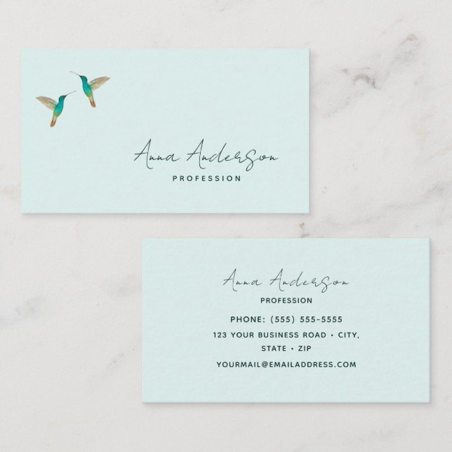 Tarjeta de presentación de Hummingbird (Anverso / Reverso)