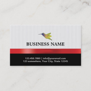 Tarjeta de presentación de Hummingbird Red Ribbon
