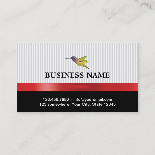 Tarjeta de presentación de Hummingbird Red Ribbon  (Anverso)