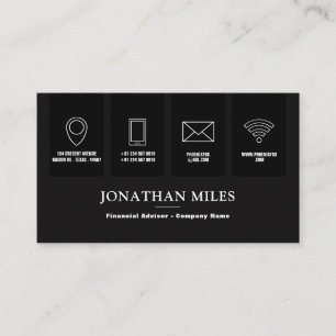 Tarjeta de presentación de iconos profesionales en