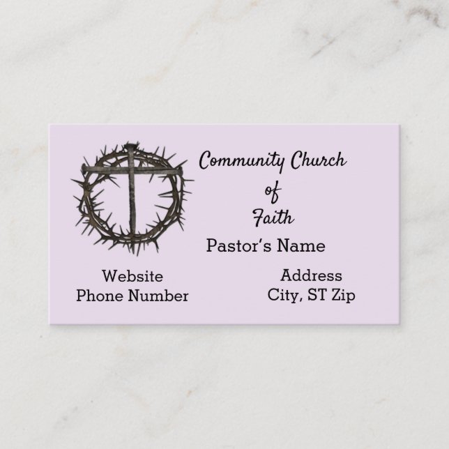 Tarjeta de presentación de Iglesia/Pastor (Anverso)