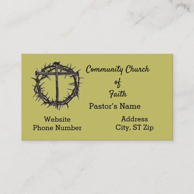 Tarjeta de presentación de Iglesia/Pastor (Anverso)