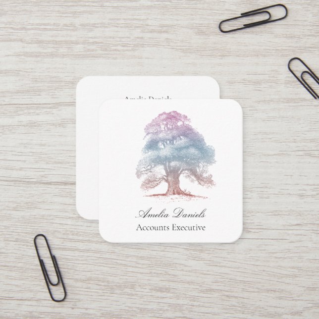 Tarjeta de presentación de Ilustracion de roble (Anverso/Reverso In Situ)