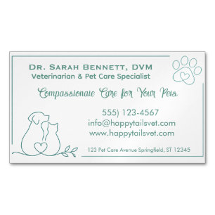 Tarjeta de presentación de imán veterinario person