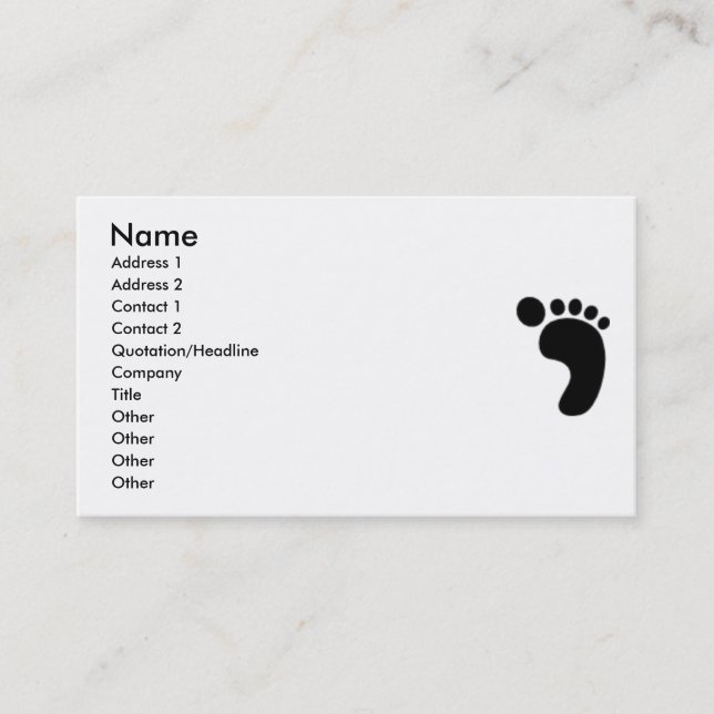 Tarjeta de presentación de impresión a pie derecho (Anverso)