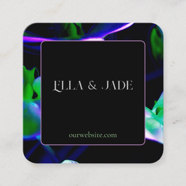 Tarjeta de presentación de impresión floral brilla (Anverso)