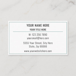 Tarjeta de presentación de información de direcció