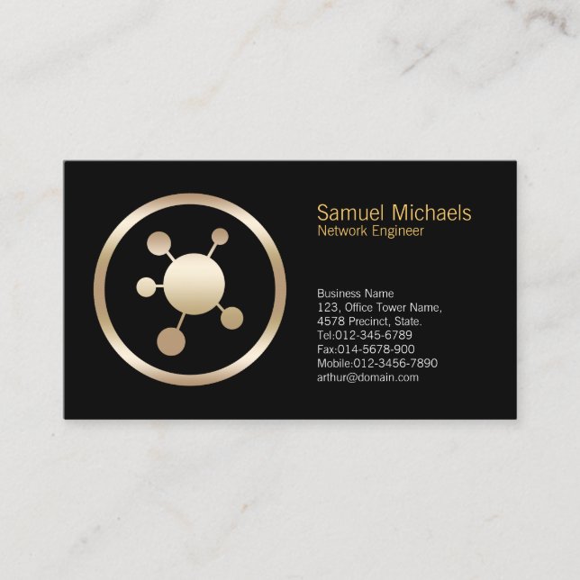 Tarjeta de presentación de Ingeniero de Red de Pun (Anverso)