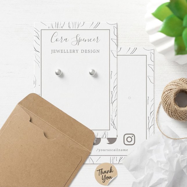 tarjeta de presentación de ingresos de redes socia (Pretty pattern social media earring display card.)