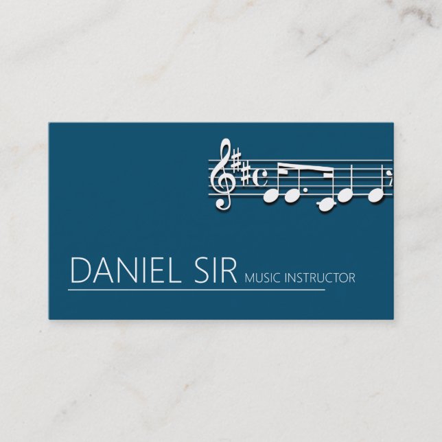 Tarjeta de presentación de instructores de música  (Anverso)