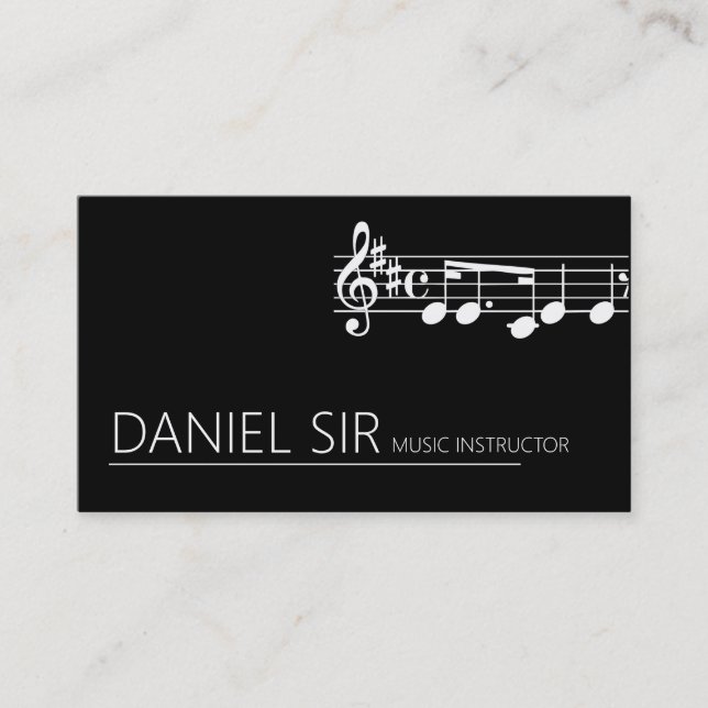 Tarjeta de presentación de instructores de música  (Anverso)