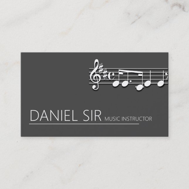 Tarjeta de presentación de instructores de música  (Anverso)