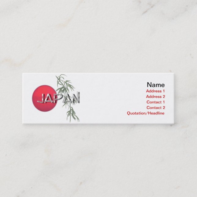 Tarjeta de presentación de Japón (Anverso)