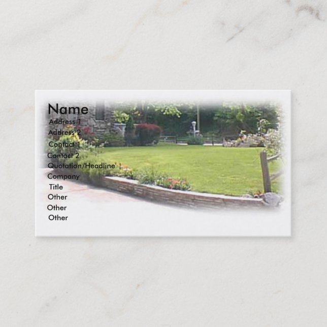 Tarjeta de presentación de Jardín (Anverso)