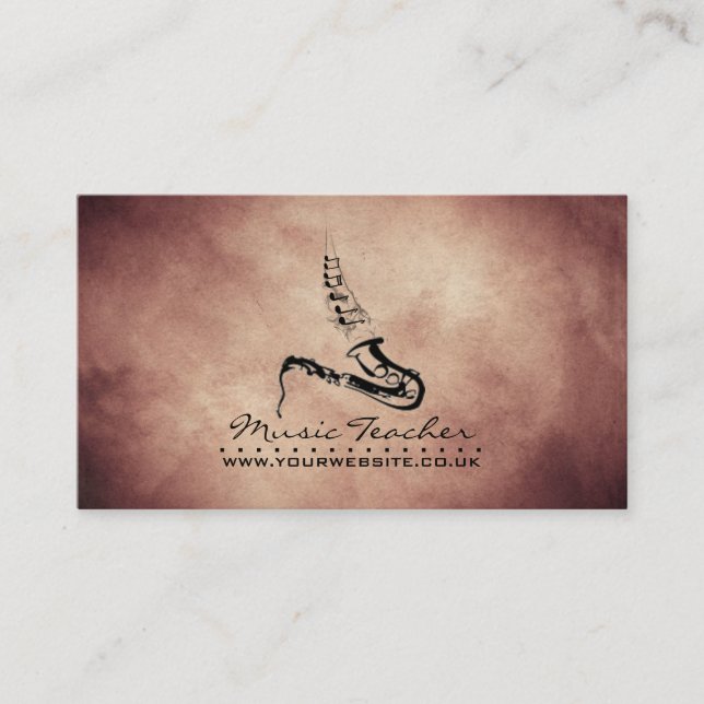 Tarjeta de presentación de Jazz Musician/Music Tea (Anverso)