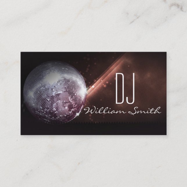 Tarjeta de presentación de Jockey/Dj de disco (Anverso)