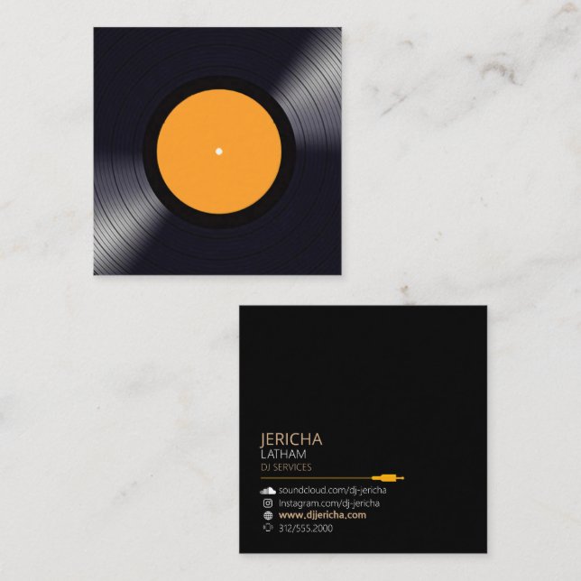 tarjeta de presentación de jockey sobre discos de  (Anverso / Reverso)